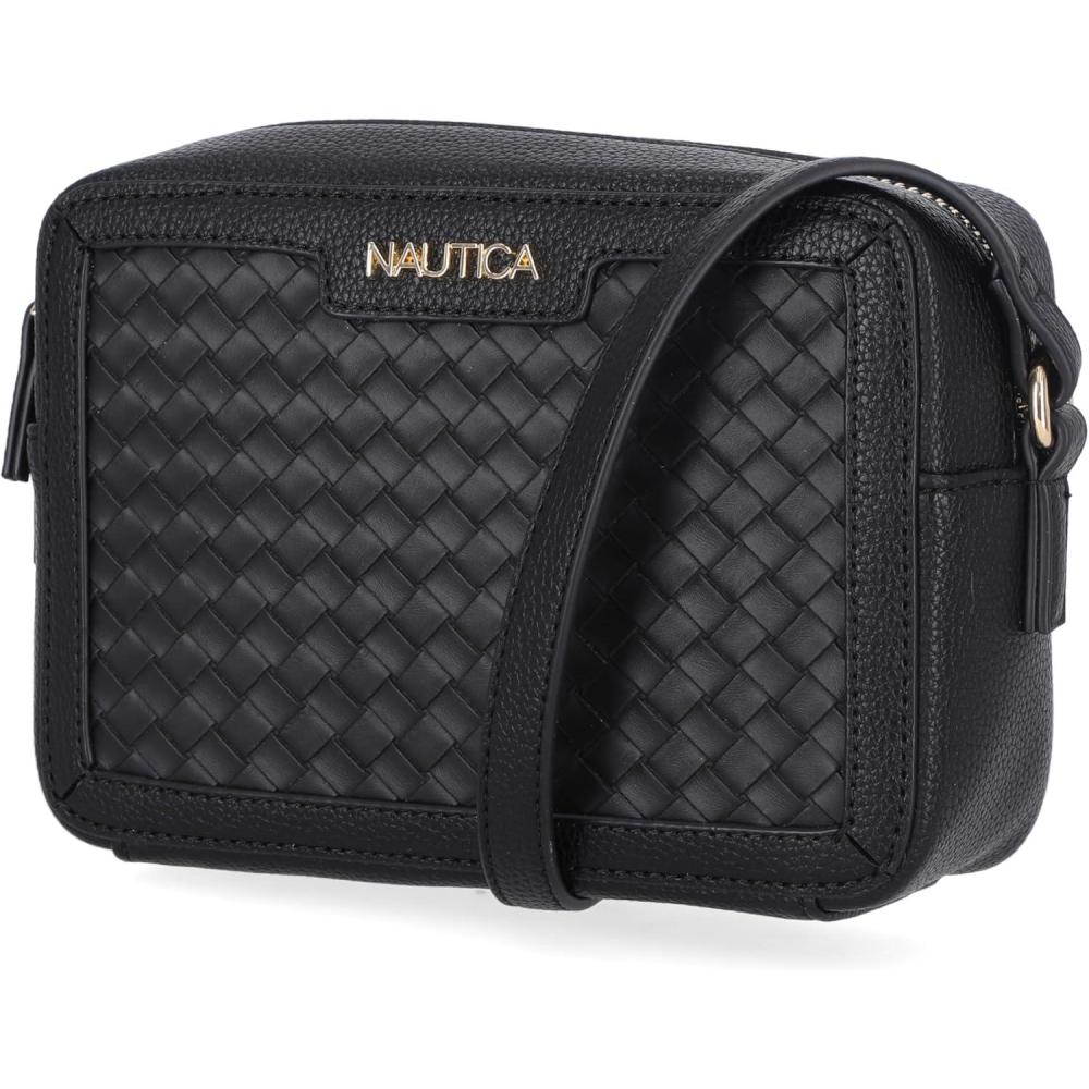 imageNautica Womens Candid Camera Adjustable Crossbody BagOn the Boarder Black