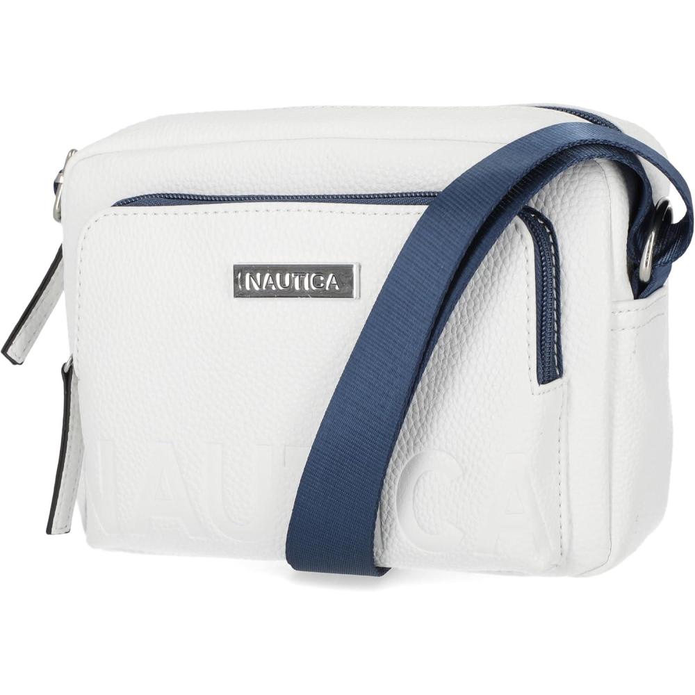 imageNautica Womens Out and About Adjustable Crossbody Bag Purse AdjustableWhite