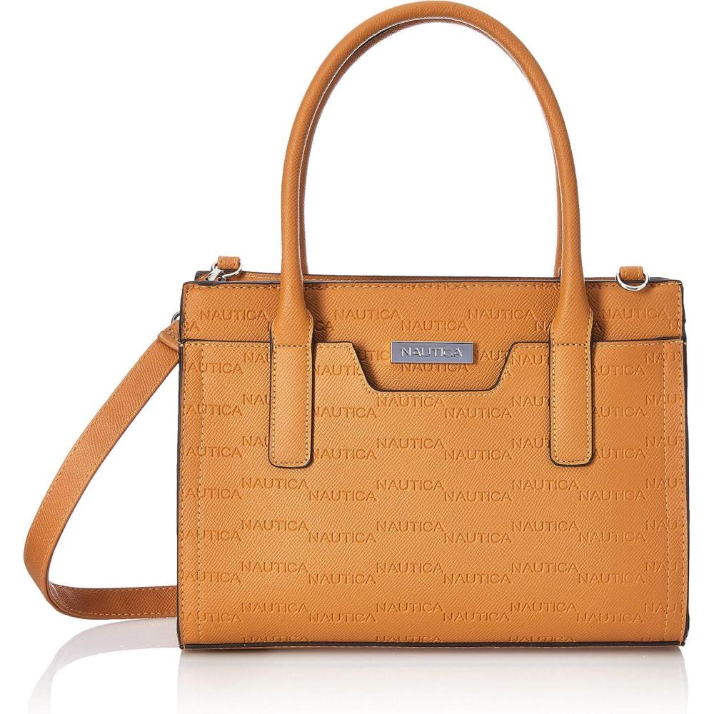 imageNautica Womens Sandy Jr Top Handel Satchel with Removable Crossbody StrapCamel