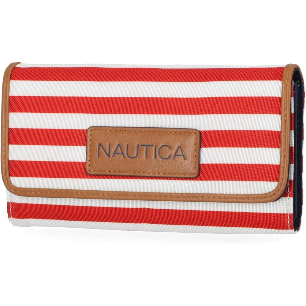 imageNautica womens The Perfect Carry All Money Manager Wallet Organizer with RFID Blocking Wallet Organizer with RFID BlockingFuego Red II