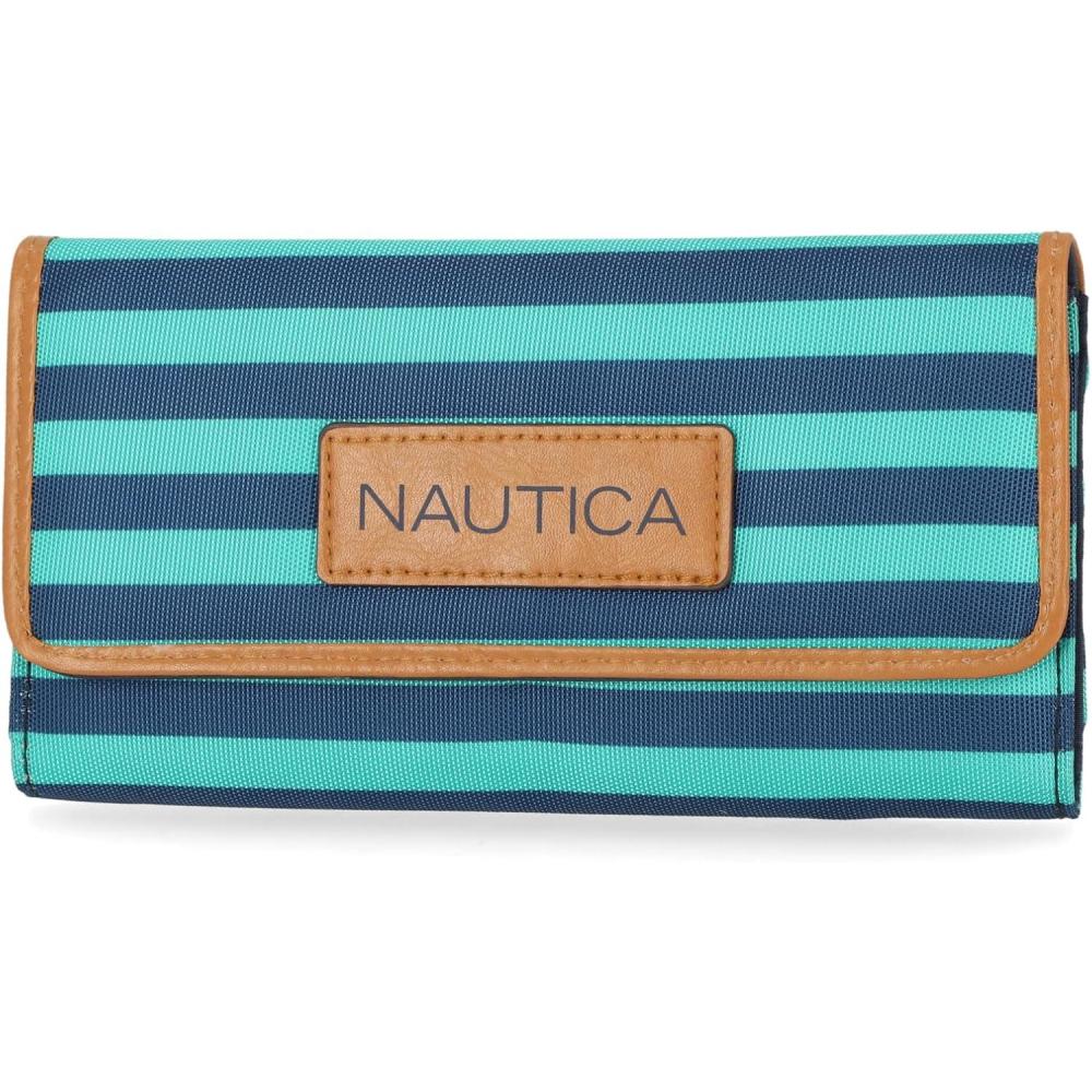 imageNautica womens The Perfect Carry All Money Manager Wallet Organizer with RFID Blocking Wallet Organizer with RFID BlockingSpectra Green