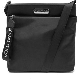 Nautica Diver Nylon Small Women’s Crossbody Bag Purse with Adjustable Shoulder Strap(Black)