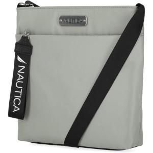 Nautica Diver Nylon Small Women’s Crossbody Bag Purse with Adjustable Shoulder Strap(Dove/Grey)