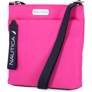 Nautica Diver Nylon Small Women’s Crossbody Bag Purse with Adjustable Shoulder Strap(Hot Pink)