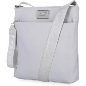 Nautica Diver Nylon Small Women’s Crossbody Bag Purse with Adjustable Shoulder Strap(Ice Grey)