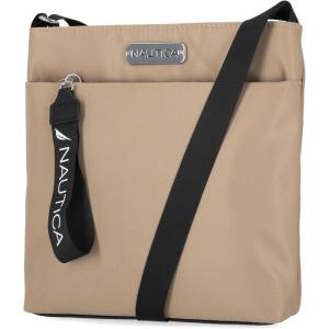 Nautica Diver Nylon Small Women’s Crossbody Bag Purse with Adjustable Shoulder Strap(Khaki)