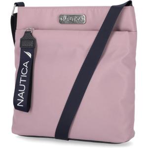 Nautica Diver Nylon Small Women’s Crossbody Bag Purse with Adjustable Shoulder Strap(Lilac Rose)