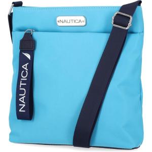 Nautica Diver Nylon Small Women’s Crossbody Bag Purse with Adjustable Shoulder Strap(Scuba Blue)