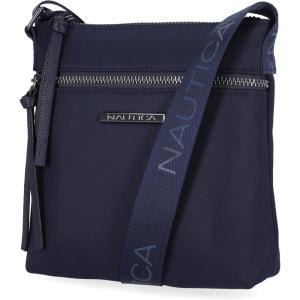 Nautica Diver Nylon Small Women’s Crossbody Bag Purse with Adjustable Shoulder Strap(Zipper Up Indigo)
