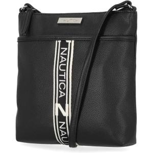 Nautica Lakeside Signature Jaquard North South Crossbody Bag(Linked Black)