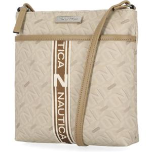 Nautica Lakeside Signature Jaquard North South Crossbody Bag(Linked Wheat)