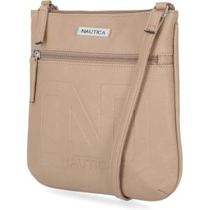 Nautica Lakeside Signature Jaquard North South Crossbody Bag(Mushroom (Bannerman))
