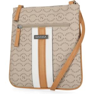 Nautica Lakeside Signature Jaquard North South Crossbody Bag(Porthole Khaki)
