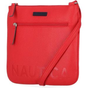 Nautica Lakeside Signature Jaquard North South Crossbody Bag(Red)