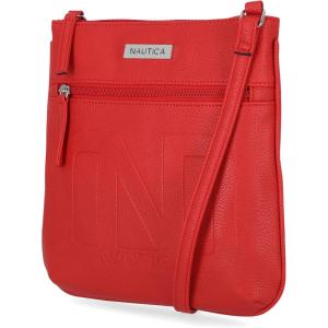 Nautica Lakeside Signature Jaquard North South Crossbody Bag(Red (Bannerman))