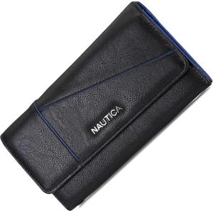Nautica Money Manager RFID Slim and Small Wallet for Women – Credit Card Holder with Coin Purse and Zipper Wallet, Women’s Clutch Organizer(Black)
