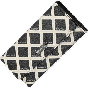 Nautica Money Manager RFID Slim and Small Wallet for Women – Credit Card Holder with Coin Purse and Zipper Wallet, Women’s Clutch Organizer(Black/Bone)