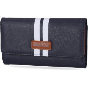 Nautica Money Manager RFID Slim and Small Wallet for Women – Credit Card Holder with Coin Purse and Zipper Wallet, Women’s Clutch Organizer(Indigo Racing Stripe)