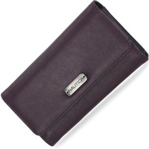 Nautica Money Manager RFID Slim and Small Wallet for Women – Credit Card Holder with Coin Purse and Zipper Wallet, Women’s Clutch Organizer(Plum)