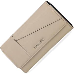 Nautica Money Manager RFID Slim and Small Wallet for Women – Credit Card Holder with Coin Purse and Zipper Wallet, Women’s Clutch Organizer(Taupe)