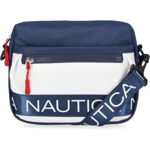 Nautica Nylon Bean crossbody/Belt Bag adjustable shoulder strap(Indigo / White)