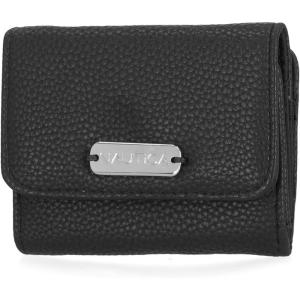 Nautica Rower’s End Small Wallet for Women, RFID Blocking Slim Credit Card Holder with Zipper Coin Pocket, Bifold Compact Womens Wallet with ID Window in Red Logo(Black (Pebble))