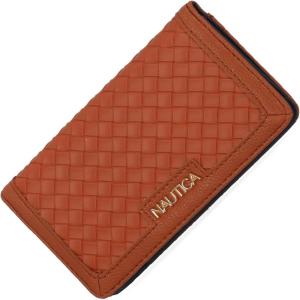 Nautica Seaside Slim Womens Wallet RFID Blocking Credit Card Holder, Coin Purse, Checkbook Organizer Clutch, Small Vegan Leather Wallet for Travel, Espresso (Woven)(Cognac (Woven))