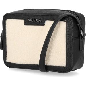 Nautica Women’s Candid Camera Adjustable Crossbody Bag(Black Sherpa)