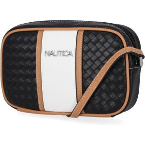 Nautica Women’s Candid Camera Adjustable Crossbody Bag(Black (Woven))