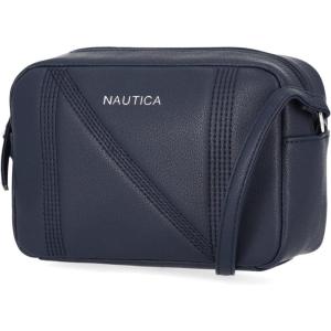 Nautica Women’s Candid Camera Adjustable Crossbody Bag(Variegated Logo (Embossed Black))