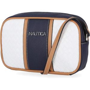 Nautica Women’s Candid Camera Adjustable Crossbody Bag(White (Woven))