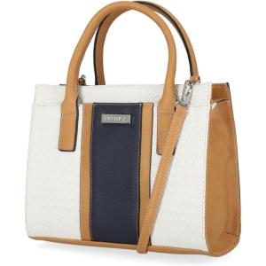 Nautica Womens Sandy Jr. Top Handel Satchel with Removable Crossbody Strap(White (Woven))