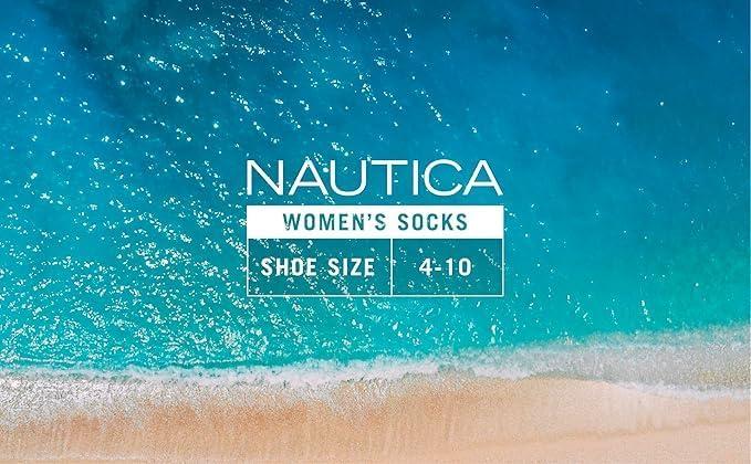 imageNautica Womens Ankle Socks 6 Pack Cushioned Low Cut Tab Breathable Athletic Socks with Arch Support Running Sock for WomenAll White