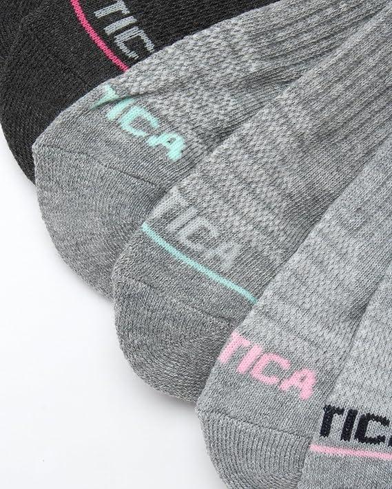 imageNautica Womens Ankle Socks 6 Pack Cushioned Low Cut Tab Breathable Athletic Socks with Arch Support Running Sock for WomenGrey
