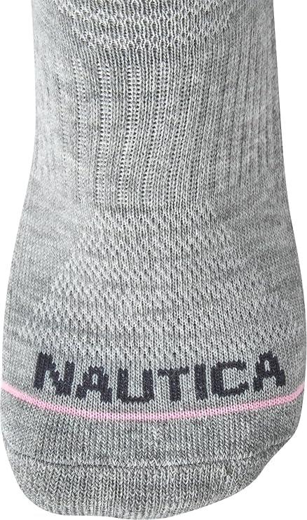 imageNautica Womens Ankle Socks 6 Pack Cushioned Low Cut Tab Breathable Athletic Socks with Arch Support Running Sock for WomenGrey