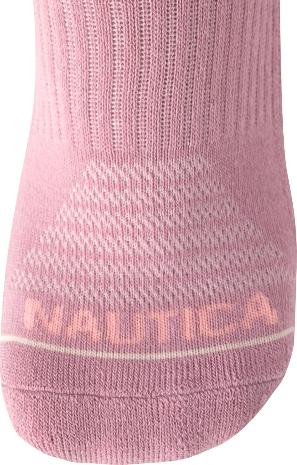imageNautica Womens Ankle Socks 6 Pack Cushioned Low Cut Tab Breathable Athletic Socks with Arch Support Running Sock for WomenMauve