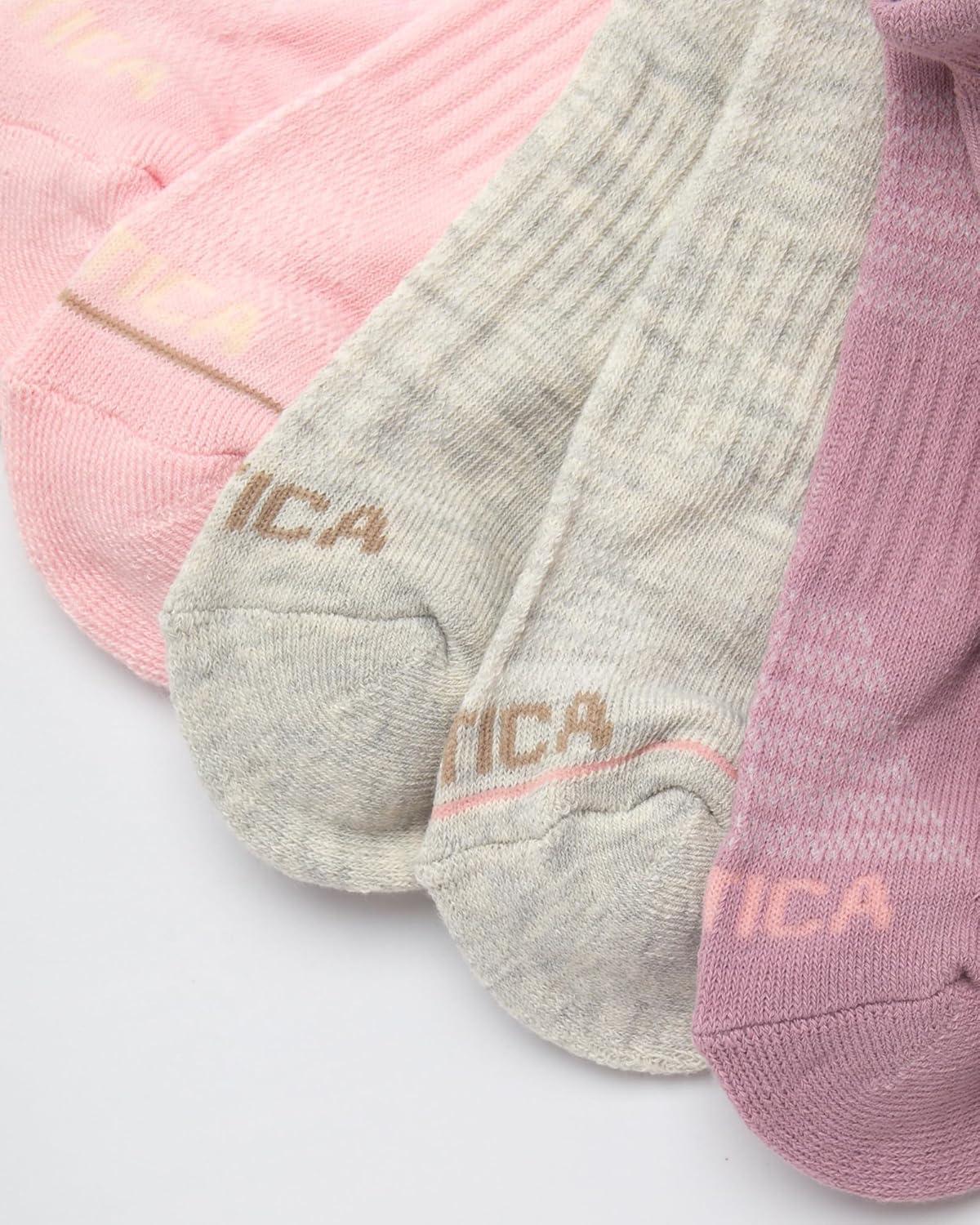 imageNautica Womens Ankle Socks 6 Pack Cushioned Low Cut Tab Breathable Athletic Socks with Arch Support Running Sock for WomenMauve