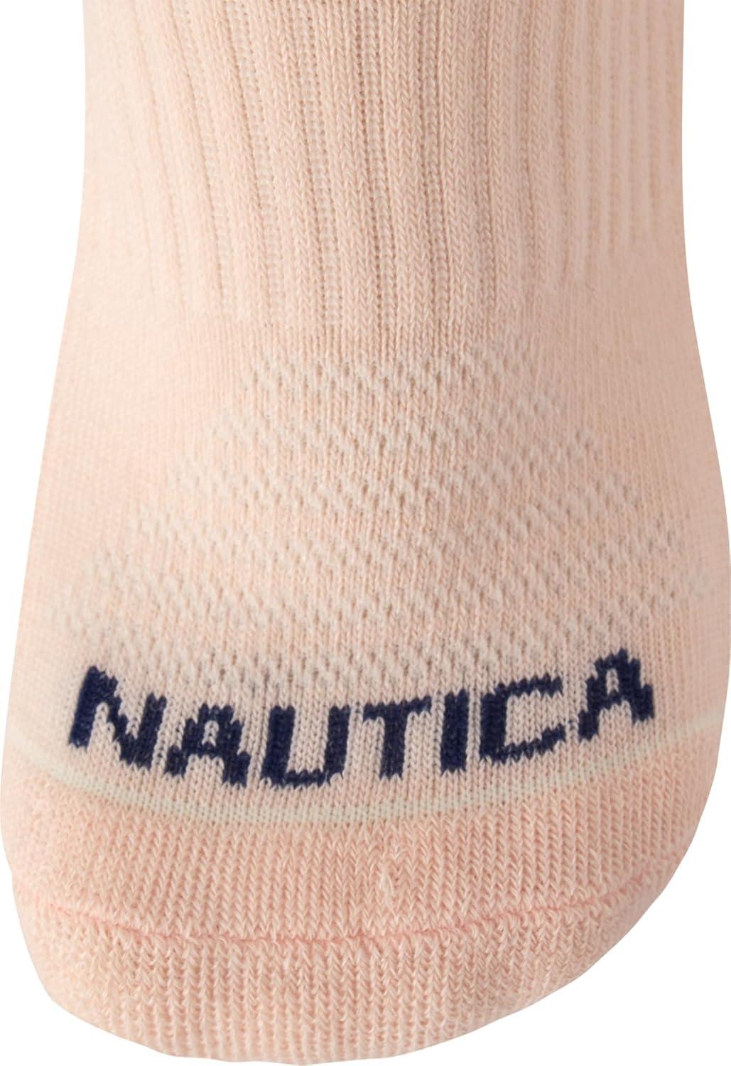imageNautica Womens Ankle Socks 6 Pack Cushioned Low Cut Tab Breathable Athletic Socks with Arch Support Running Sock for WomenPink Assorted