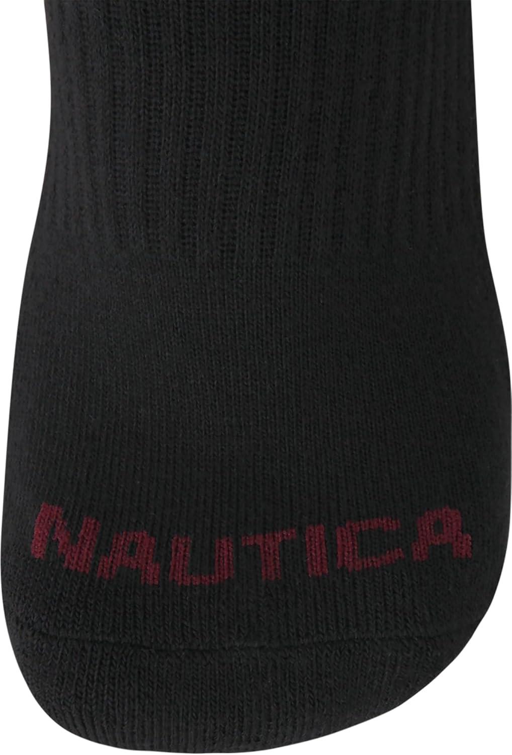 imageNautica Womens Ankle Socks 6 Pack Cushioned Low Cut Tab Breathable Athletic Socks with Arch Support Running Sock for WomenSolid Black