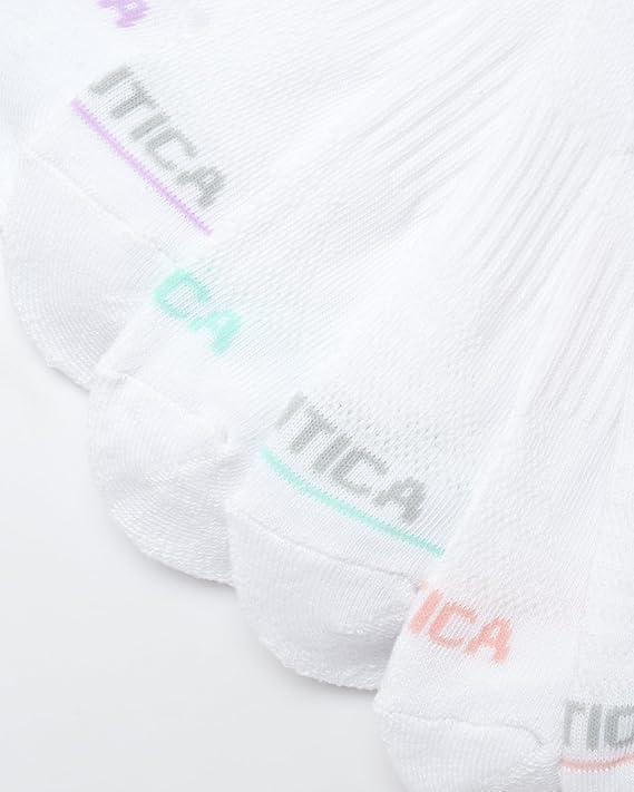 imageNautica Womens Ankle Socks 6 Pack Cushioned Low Cut Tab Breathable Athletic Socks with Arch Support Running Sock for WomenWhite