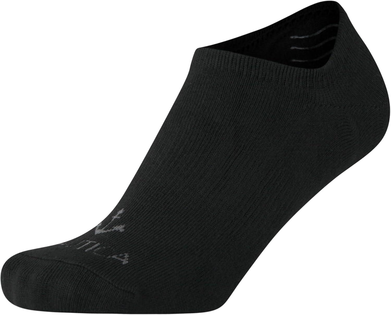 imageNautica Womens Liner Socks 12 Pack Moisture Wicking Cushioned No Show Liner Socks for Women with Silicone GripBlack
