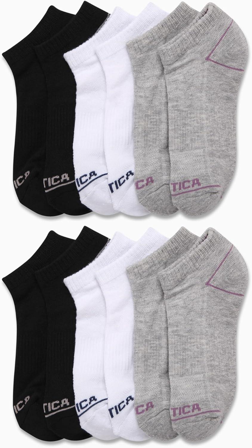 imageNautica Womens Low Cut Socks 12 Pack Moisture Wicking Cushioned Athletic No Show Socks for WomenAssorted