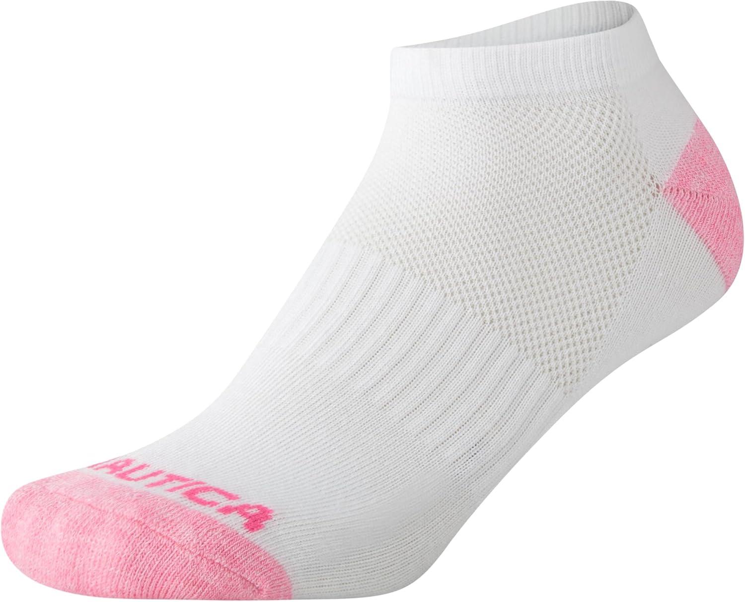 imageNautica Womens Low Cut Socks 12 Pack Moisture Wicking Cushioned Athletic No Show Socks for WomenBasic White