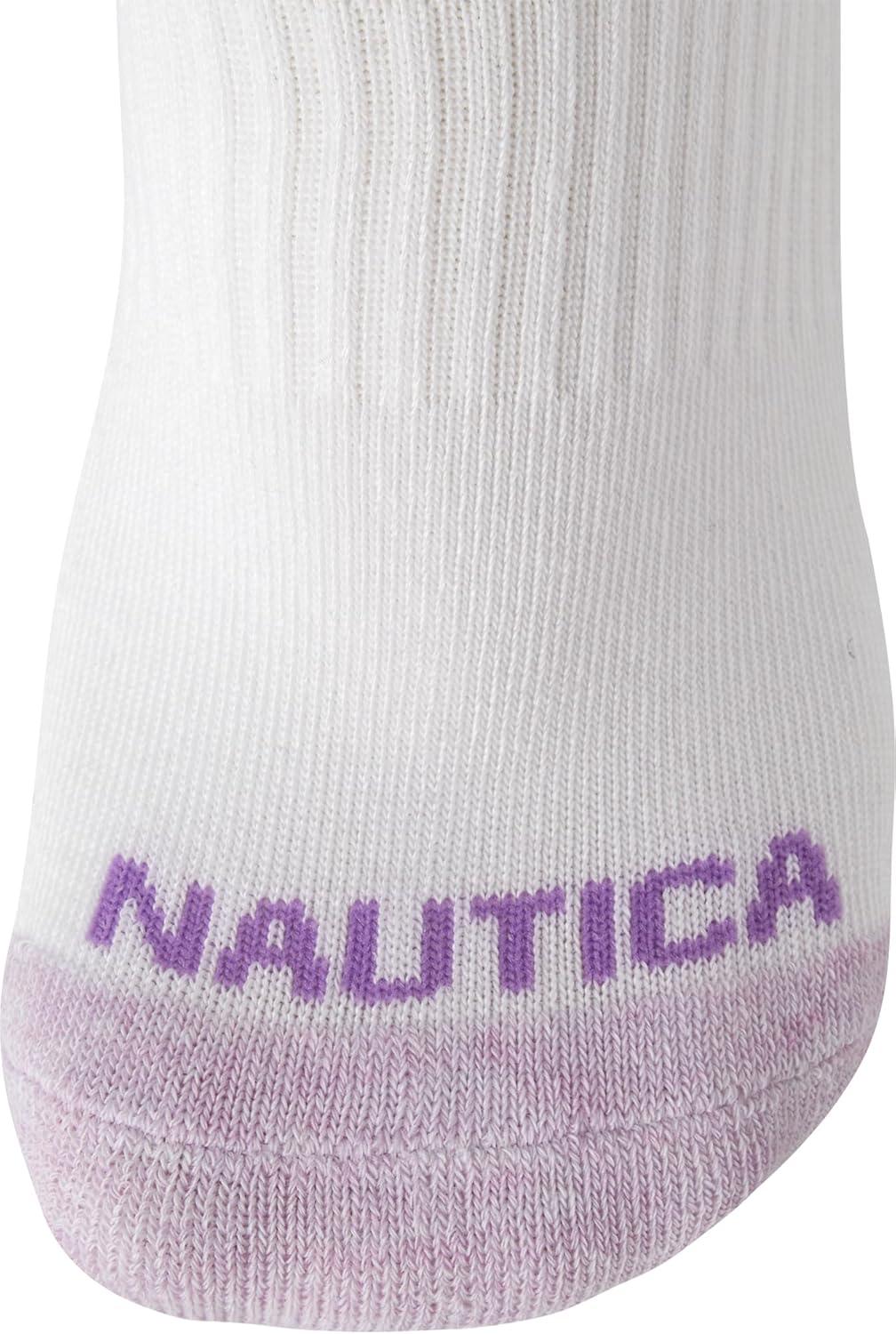 imageNautica Womens Low Cut Socks 12 Pack Moisture Wicking Cushioned Athletic No Show Socks for WomenBasic White