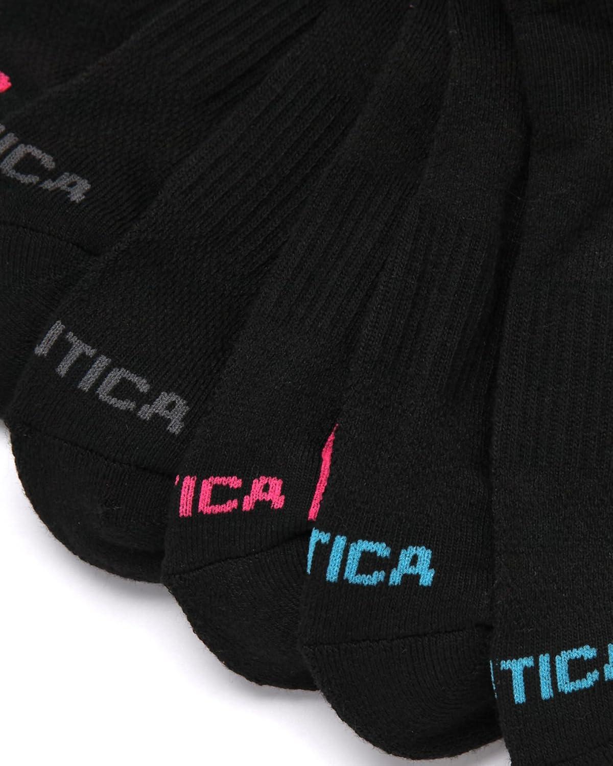 imageNautica Womens Low Cut Socks 12 Pack Moisture Wicking Cushioned Athletic No Show Socks for WomenBlack Lines