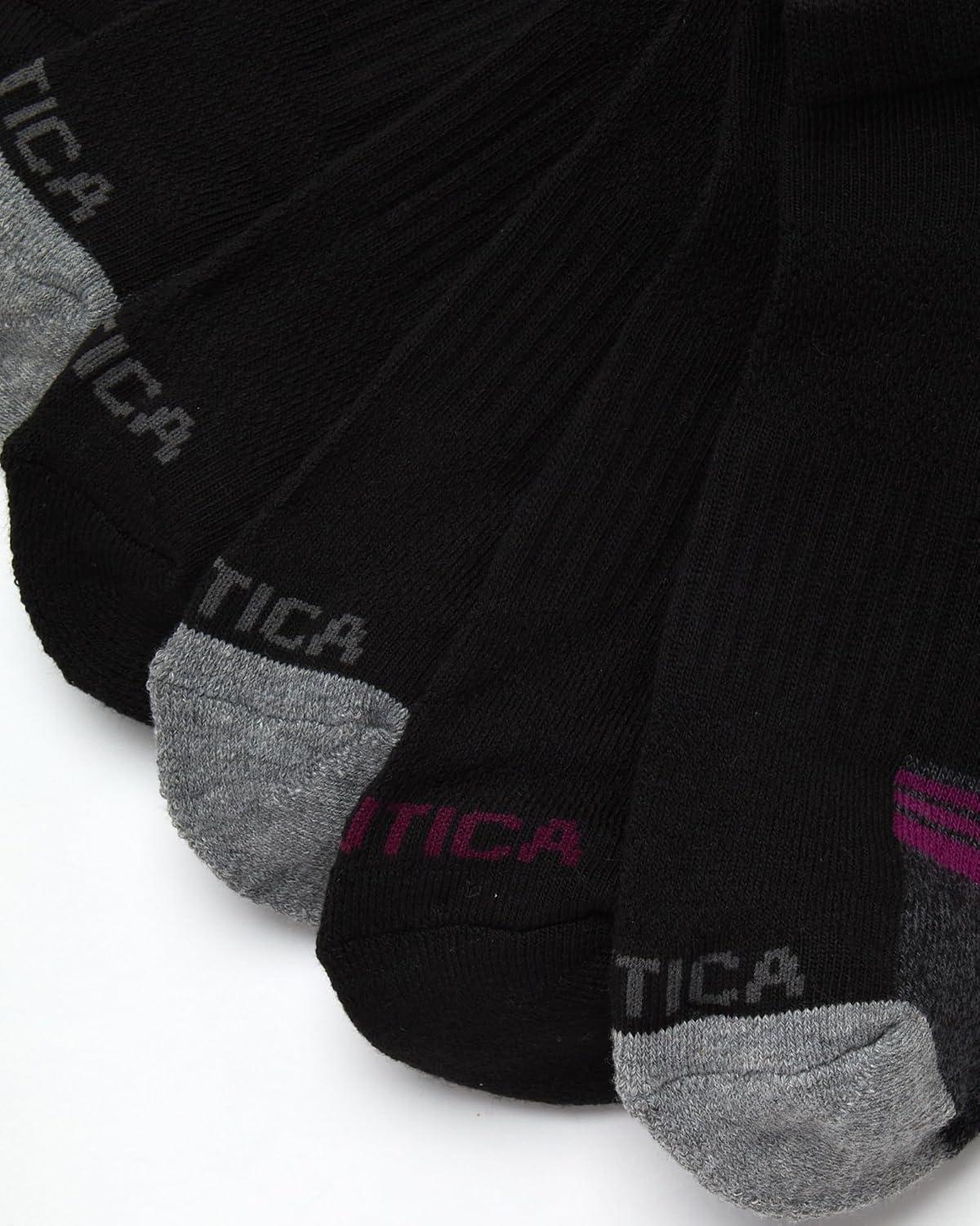 imageNautica Womens Low Cut Socks 12 Pack Moisture Wicking Cushioned Athletic No Show Socks for WomenBlackPink