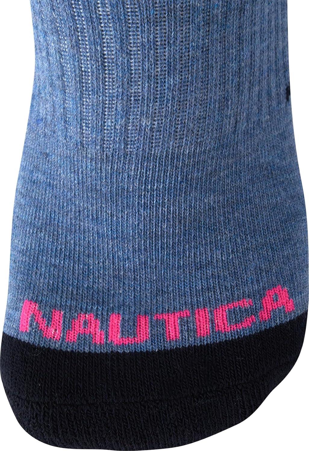 imageNautica Womens Low Cut Socks 12 Pack Moisture Wicking Cushioned Athletic No Show Socks for WomenBlueWhiteGrey