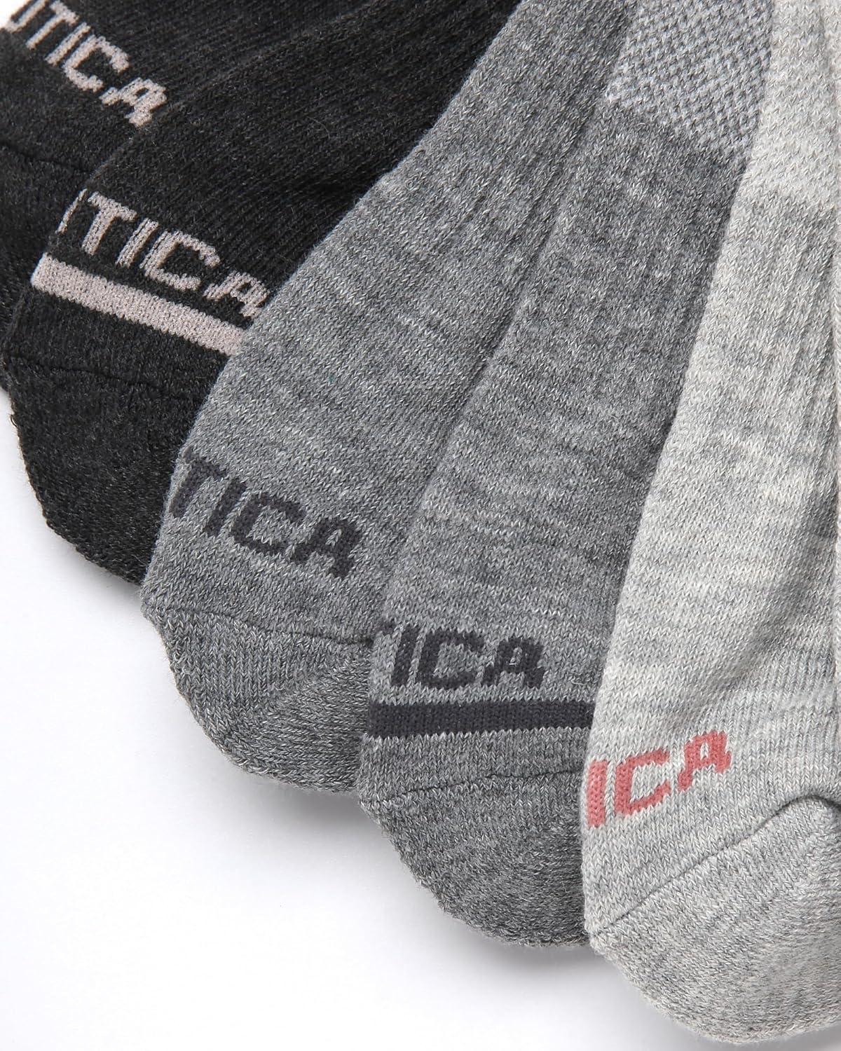 imageNautica Womens Low Cut Socks 12 Pack Moisture Wicking Cushioned Athletic No Show Socks for WomenGrey Assorted