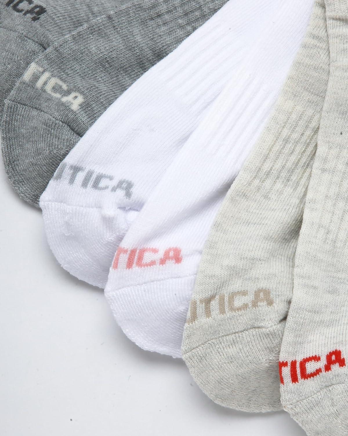 imageNautica Womens Low Cut Socks 12 Pack Moisture Wicking Cushioned Athletic No Show Socks for WomenOatmeal Heather Assorted