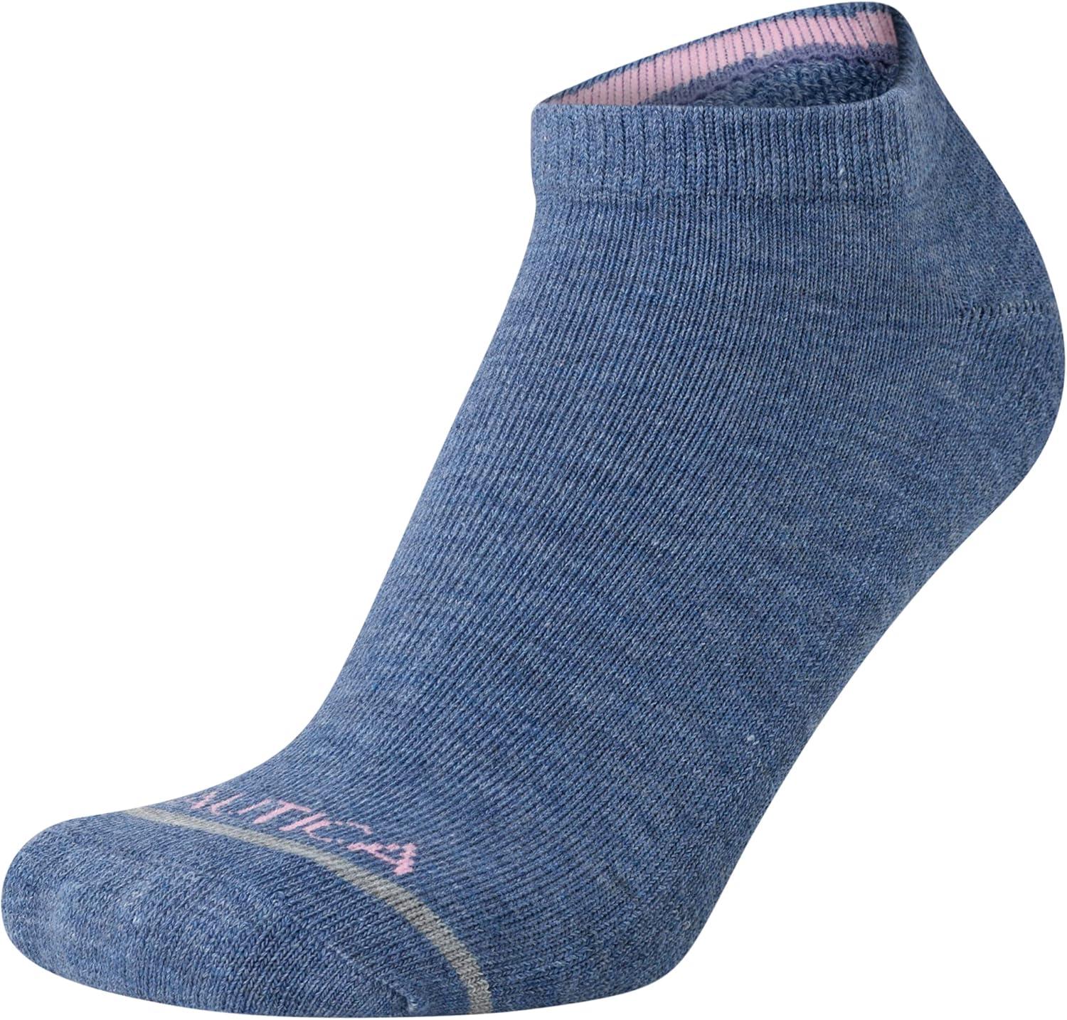 imageNautica Womens Low Cut Socks 12 Pack Moisture Wicking Cushioned Athletic No Show Socks for WomenPink Assorted